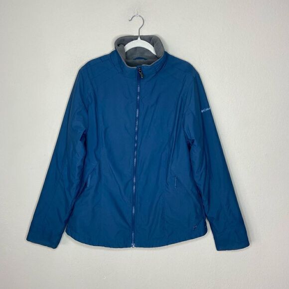Columbia Blue Jacket Windbreaker Fleece Size M - Picture 3 of 8
